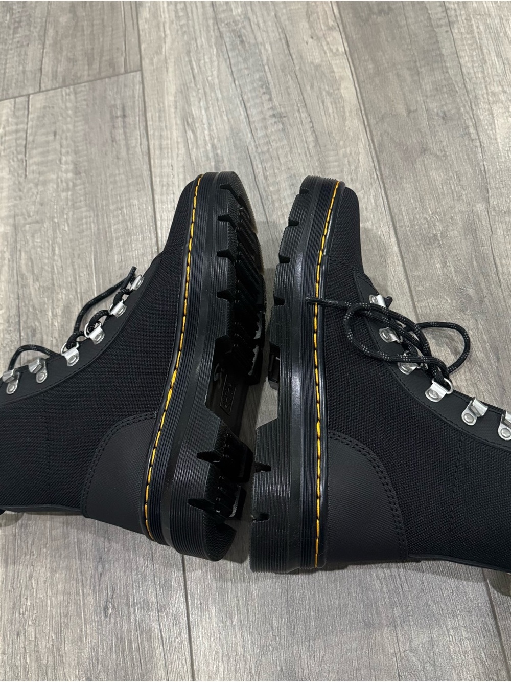 NEW Dr. Martens Black Canvas Lace-Up Hiker Boots EU37 - Picture 3 of 5